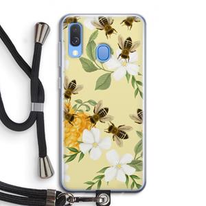 CaseCompany No flowers without bees: Samsung Galaxy A40 Transparant Hoesje met koord