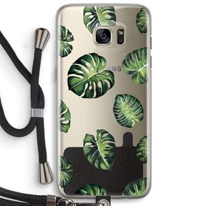 CaseCompany Tropische bladeren: Samsung Galaxy S7 Edge Transparant Hoesje met koord