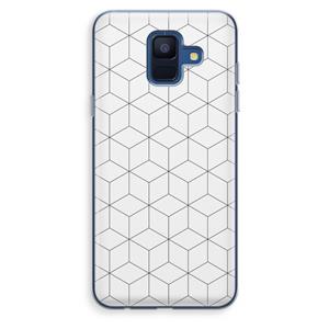 CaseCompany Zwart-witte kubussen: Samsung Galaxy A6 (2018) Transparant Hoesje
