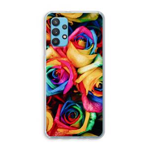 CaseCompany Neon bloemen: Samsung Galaxy A32 4G Transparant Hoesje