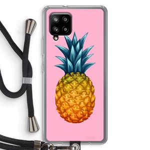 CaseCompany Grote ananas: Samsung Galaxy A42 5G Transparant Hoesje met koord