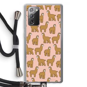 CaseCompany Alpacas: Samsung Galaxy Note 20 / Note 20 5G Transparant Hoesje met koord