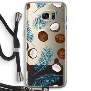 CaseCompany Kokosnoot roze: Samsung Galaxy S7 Edge Transparant Hoesje met koord