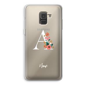 CaseCompany Pink Bouquet: Samsung Galaxy A8 (2018) Transparant Hoesje