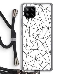 CaseCompany Geometrische lijnen zwart: Samsung Galaxy A42 5G Transparant Hoesje met koord