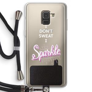CaseCompany Sparkle quote: Samsung Galaxy A8 (2018) Transparant Hoesje met koord