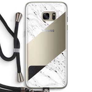 CaseCompany Biggest stripe: Samsung Galaxy S7 Edge Transparant Hoesje met koord
