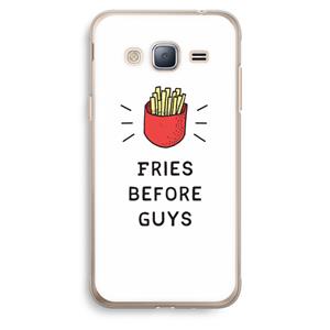 CaseCompany Fries before guys: Samsung Galaxy J3 (2016) Transparant Hoesje