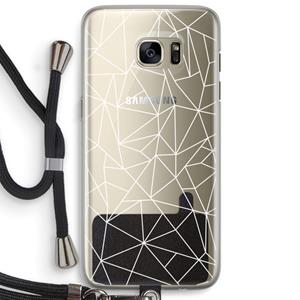 CaseCompany Geometrische lijnen wit: Samsung Galaxy S7 Edge Transparant Hoesje met koord