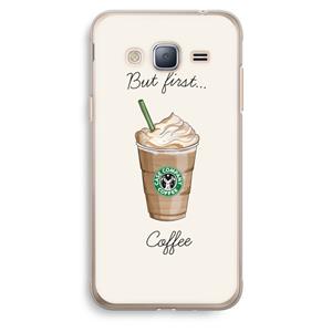 CaseCompany But first coffee: Samsung Galaxy J3 (2016) Transparant Hoesje
