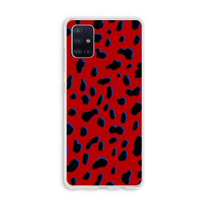CaseCompany Red Leopard: Galaxy A51 4G Transparant Hoesje