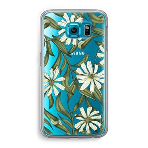 CaseCompany Wit bloemenpatroon: Samsung Galaxy S6 Transparant Hoesje