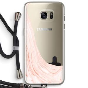 CaseCompany Peach bath: Samsung Galaxy S7 Edge Transparant Hoesje met koord