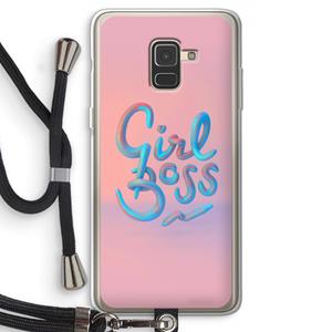 CaseCompany Girl boss: Samsung Galaxy A8 (2018) Transparant Hoesje met koord