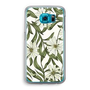 CaseCompany Wit bloemenpatroon: Samsung Galaxy S6 Transparant Hoesje