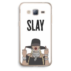 CaseCompany Slay All Day: Samsung Galaxy J3 (2016) Transparant Hoesje
