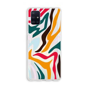 CaseCompany Colored Zebra: Galaxy A51 4G Transparant Hoesje