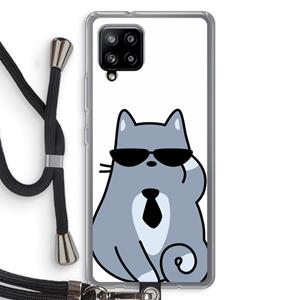 CaseCompany Cool cat: Samsung Galaxy A42 5G Transparant Hoesje met koord