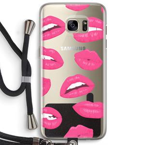 CaseCompany Bite my lip: Samsung Galaxy S7 Edge Transparant Hoesje met koord