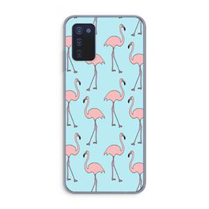 CaseCompany Anything Flamingoes: Samsung Galaxy A03s Transparant Hoesje