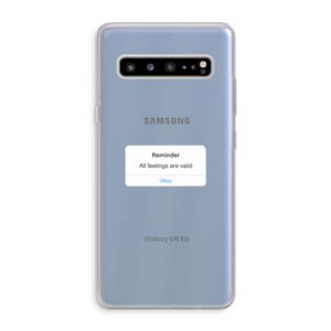 CaseCompany Reminder: Samsung Galaxy S10 5G Transparant Hoesje