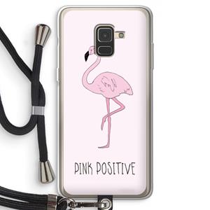 CaseCompany Pink positive: Samsung Galaxy A8 (2018) Transparant Hoesje met koord