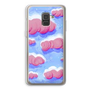CaseCompany Roze wolken met vogels: Samsung Galaxy A8 (2018) Transparant Hoesje