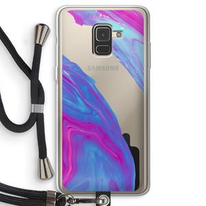 CaseCompany Zweverige regenboog: Samsung Galaxy A8 (2018) Transparant Hoesje met koord