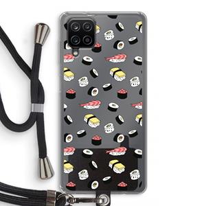 CaseCompany Sushi time: Samsung Galaxy A12 Transparant Hoesje met koord