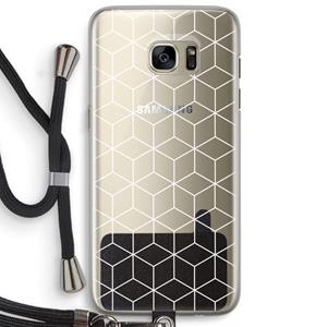 CaseCompany Zwart-witte kubussen: Samsung Galaxy S7 Edge Transparant Hoesje met koord