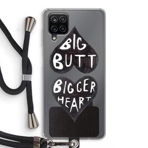 CaseCompany Big butt bigger heart: Samsung Galaxy A12 Transparant Hoesje met koord