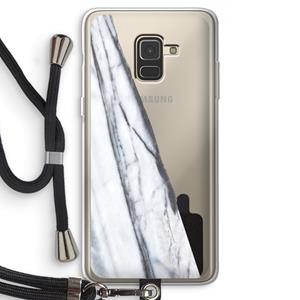 CaseCompany Gestreepte marmer: Samsung Galaxy A8 (2018) Transparant Hoesje met koord