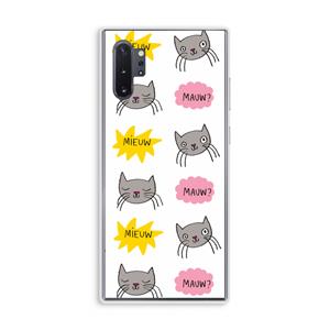 CaseCompany Meow: Samsung Galaxy Note 10 Plus Transparant Hoesje