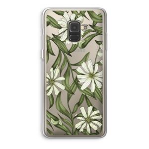 CaseCompany Wit bloemenpatroon: Samsung Galaxy A8 (2018) Transparant Hoesje