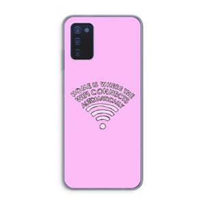 CaseCompany Home Is Where The Wifi Is: Samsung Galaxy A03s Transparant Hoesje