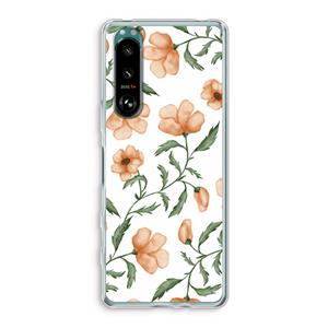 CaseCompany Peachy flowers: Sony Xperia 5 III Transparant Hoesje