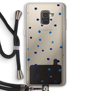 CaseCompany Blauwe stippen: Samsung Galaxy A8 (2018) Transparant Hoesje met koord