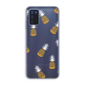 CaseCompany Ananasjes: Samsung Galaxy A03s Transparant Hoesje