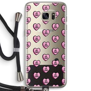 CaseCompany GIRL POWER: Samsung Galaxy S7 Edge Transparant Hoesje met koord