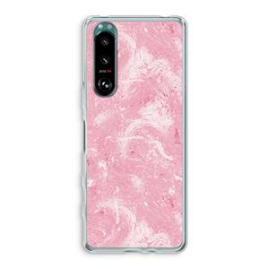 CaseCompany Abstract Painting Pink: Sony Xperia 5 III Transparant Hoesje