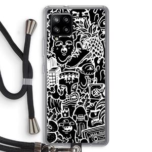 CaseCompany Vexx Black Mixtape: Samsung Galaxy A42 5G Transparant Hoesje met koord