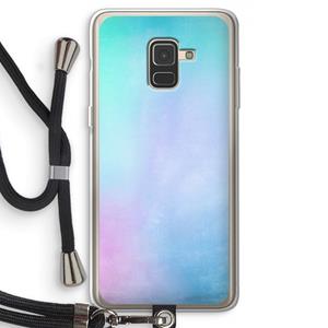 CaseCompany mist pastel: Samsung Galaxy A8 (2018) Transparant Hoesje met koord