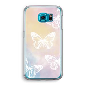 CaseCompany White butterfly: Samsung Galaxy S6 Transparant Hoesje