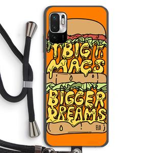 CaseCompany Big Macs Bigger Dreams: Xiaomi Redmi Note 10 5G Transparant Hoesje met koord