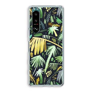 CaseCompany Tropical Palms Dark: Sony Xperia 5 III Transparant Hoesje