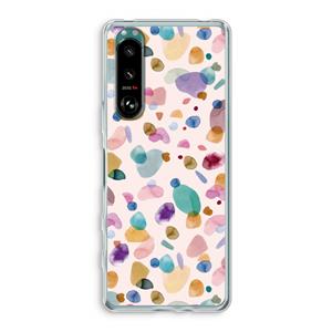 CaseCompany Terrazzo Memphis Pink: Sony Xperia 5 III Transparant Hoesje