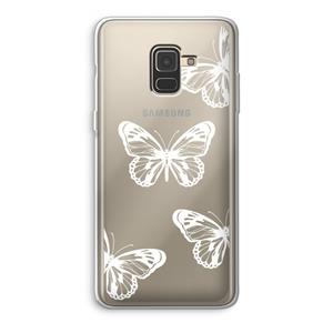 CaseCompany White butterfly: Samsung Galaxy A8 (2018) Transparant Hoesje