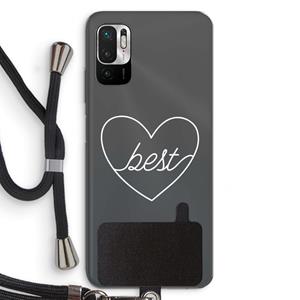 CaseCompany Best heart pastel: Xiaomi Redmi Note 10 5G Transparant Hoesje met koord