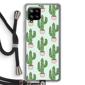 CaseCompany Cactus Lover: Samsung Galaxy A42 5G Transparant Hoesje met koord
