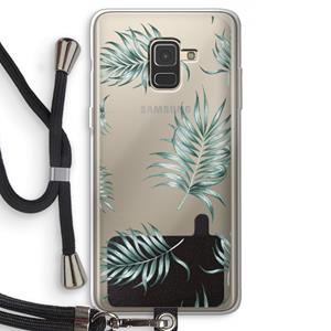 CaseCompany Simple leaves: Samsung Galaxy A8 (2018) Transparant Hoesje met koord